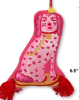 Posh Pink Dogs Embroidered Wool Ornament - Willa Heart Collection