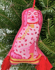 Posh Pink Dogs Embroidered Wool Ornament - Willa Heart Collection