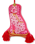 Posh Pink Dogs Embroidered Wool Ornament - Willa Heart Collection