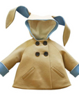 Luxe Little Rabbit Coat in Sand and Blue