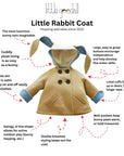 Luxe Little Rabbit Coat in Sand and Blue