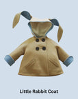 Luxe Little Rabbit Coat in Sand and Blue