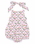 Buffy and Muffy Bow Front Romper: Little Goodall + Willa Heart Collection