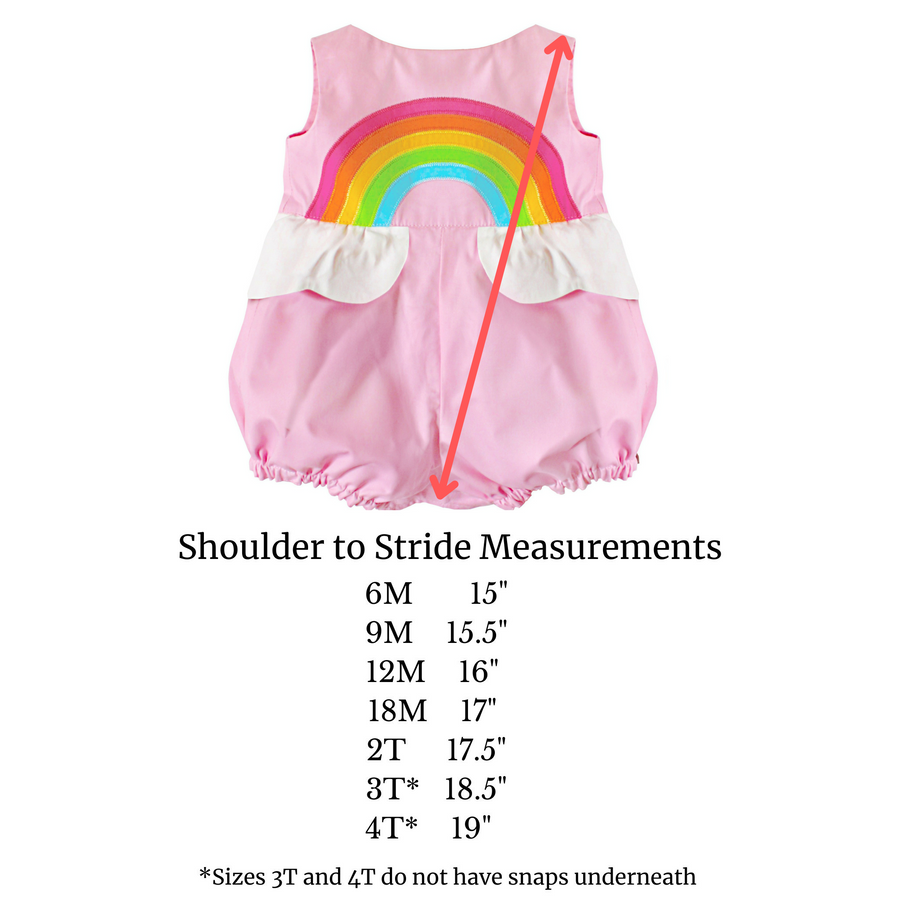 Over the Rainbow Bubble Romper - Sunset Pink