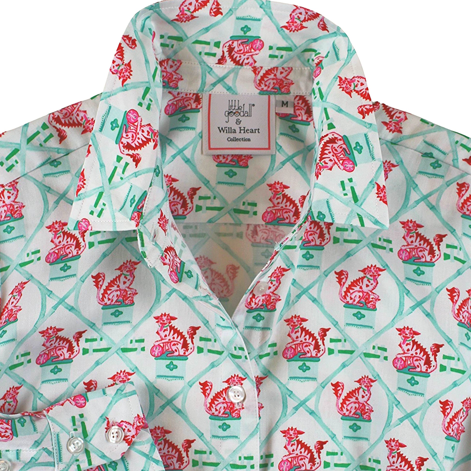 Ladies Classic Shirt in Willa Heart Foo Dog Print – Little