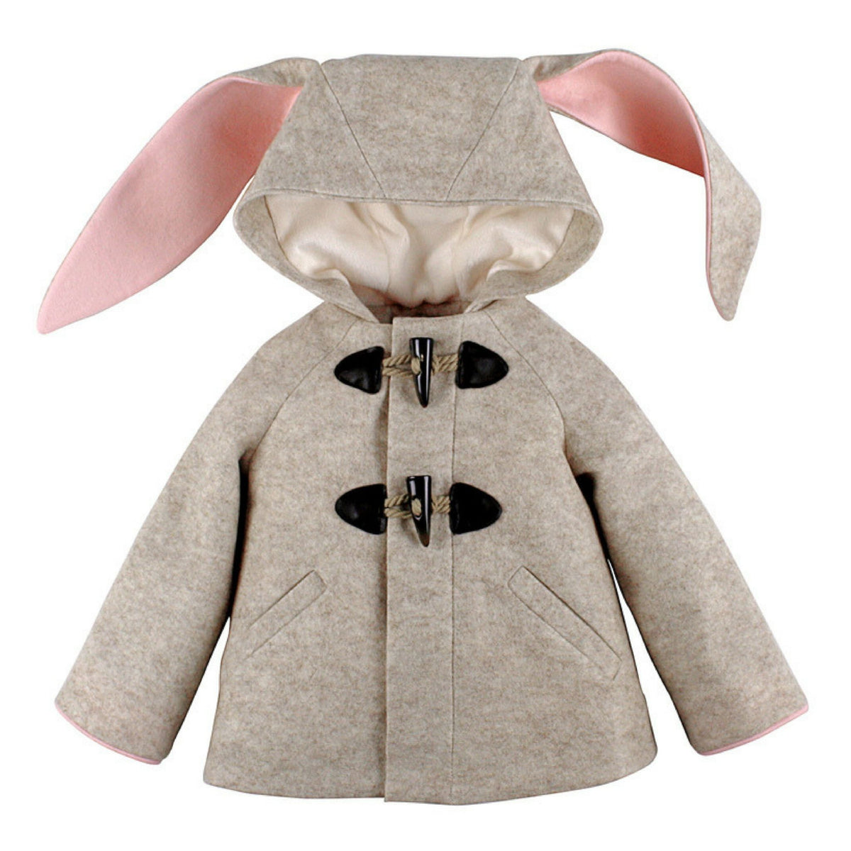 Snowshoe Rabbit Toggle Coat in Oatmeal and Pink – Little Goodall