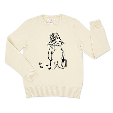 Ivory sweater for adults with  Paddington Bear on the front and back