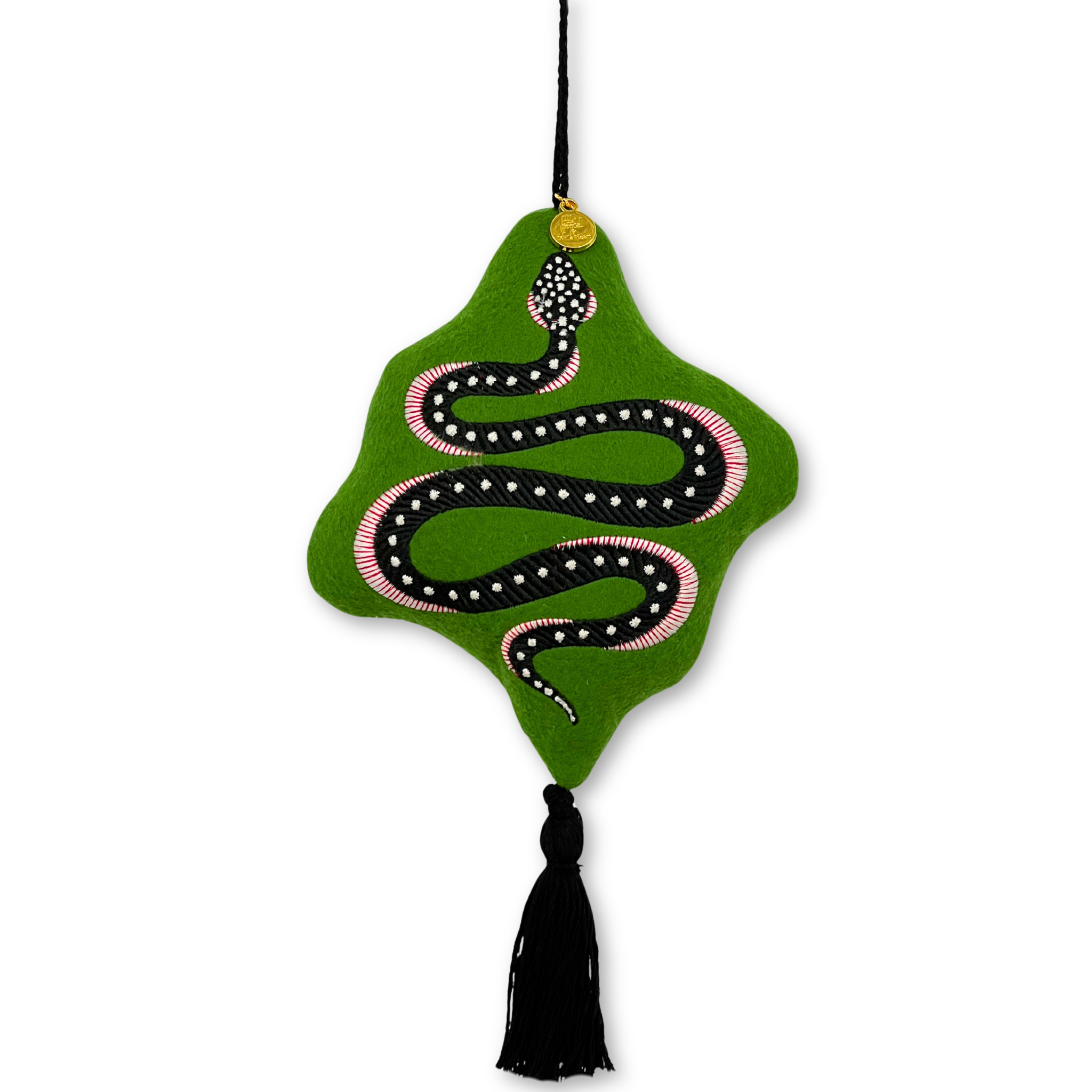 Apple the Snake Embroidered Wool Ornament - Willa Heart Collection