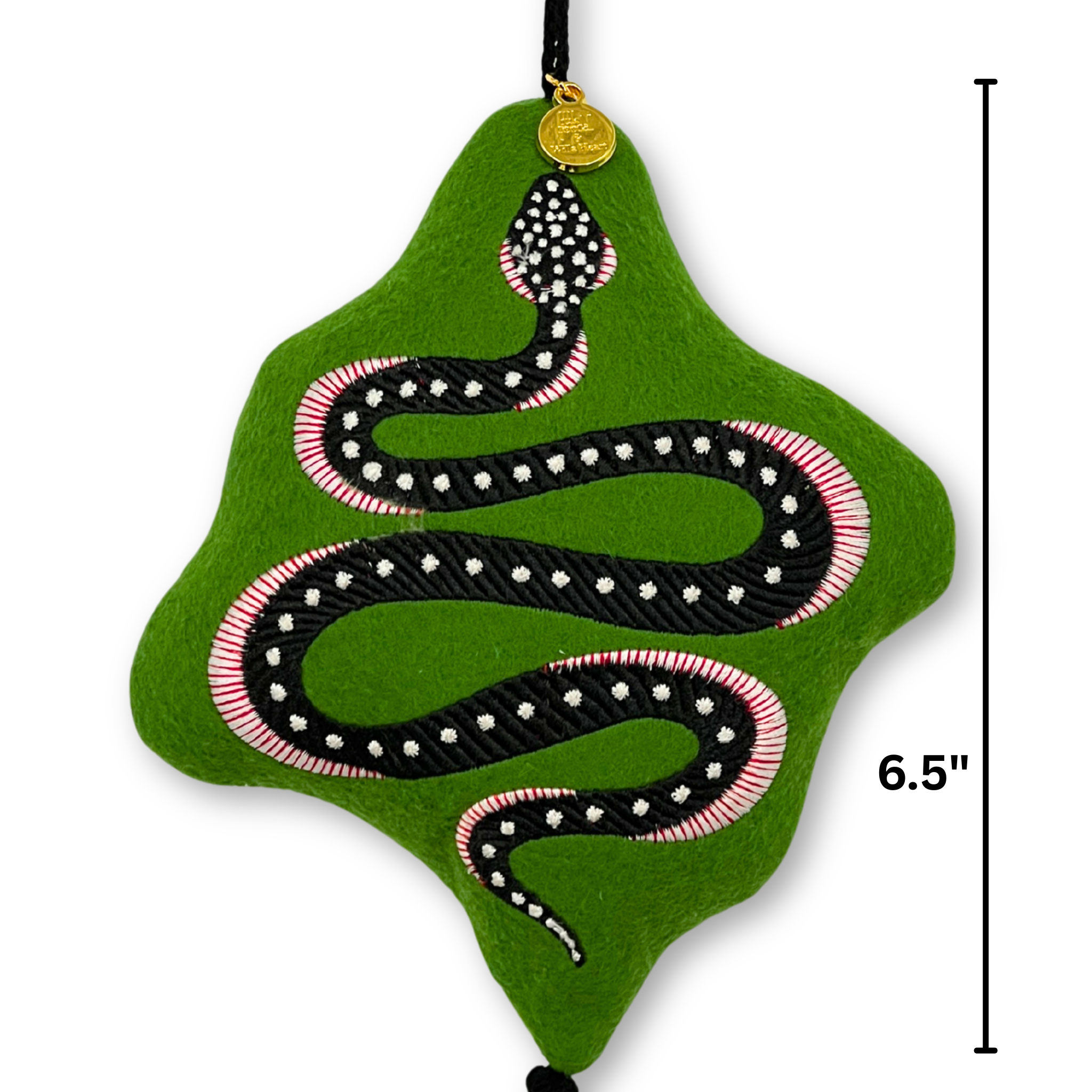 Apple the Snake Embroidered Wool Ornament - Willa Heart Collection