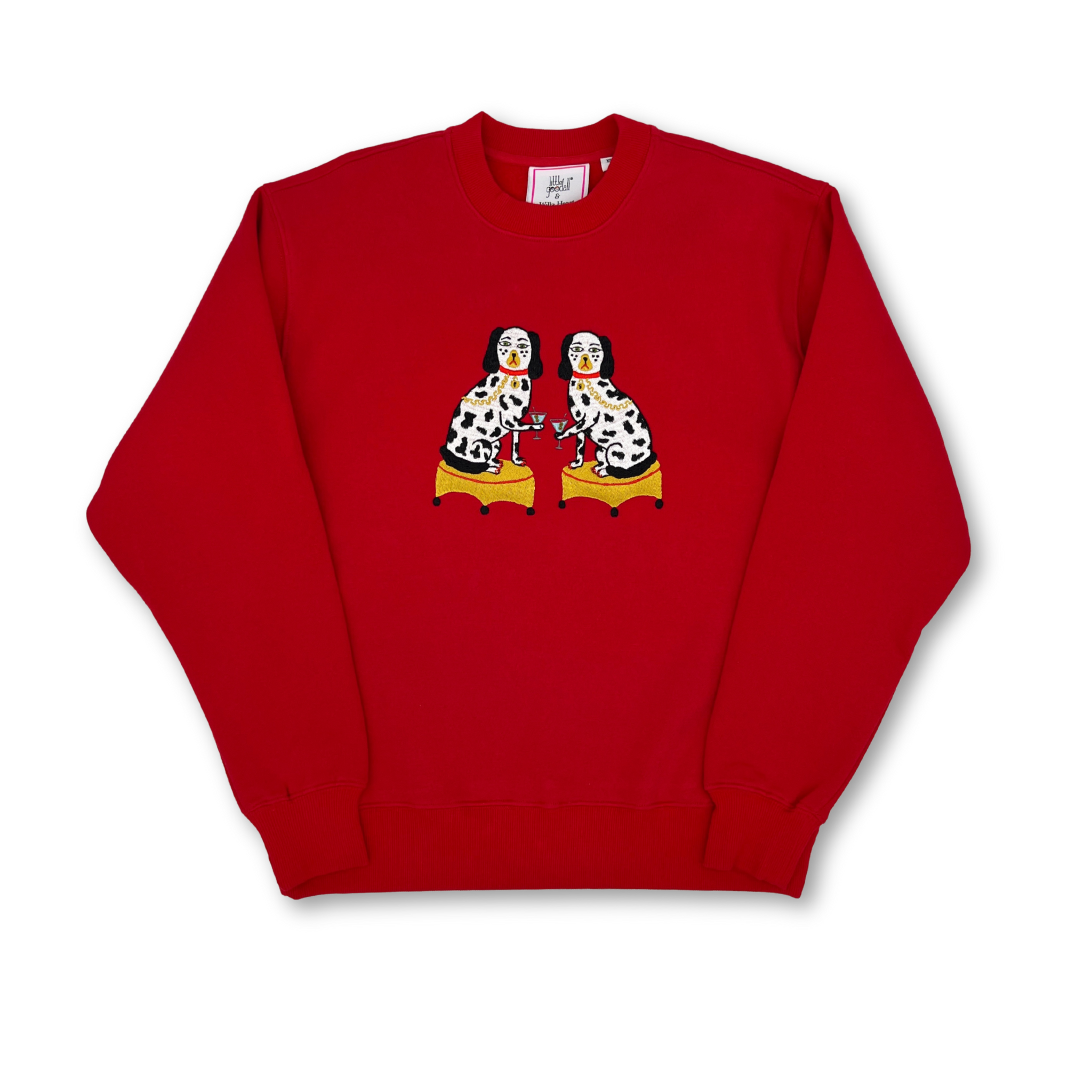 Ladies Nip & Tuck Martini Dogs Embroidered Sweatshirt - Willa Heart Collection