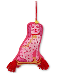 Posh Pink Dogs Embroidered Wool Ornament - Willa Heart Collection