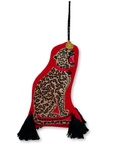 Cheetah Embroidered Wool Ornament - Willa Heart Collection
