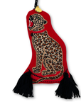Cheetah Embroidered Wool Ornament - Willa Heart Collection