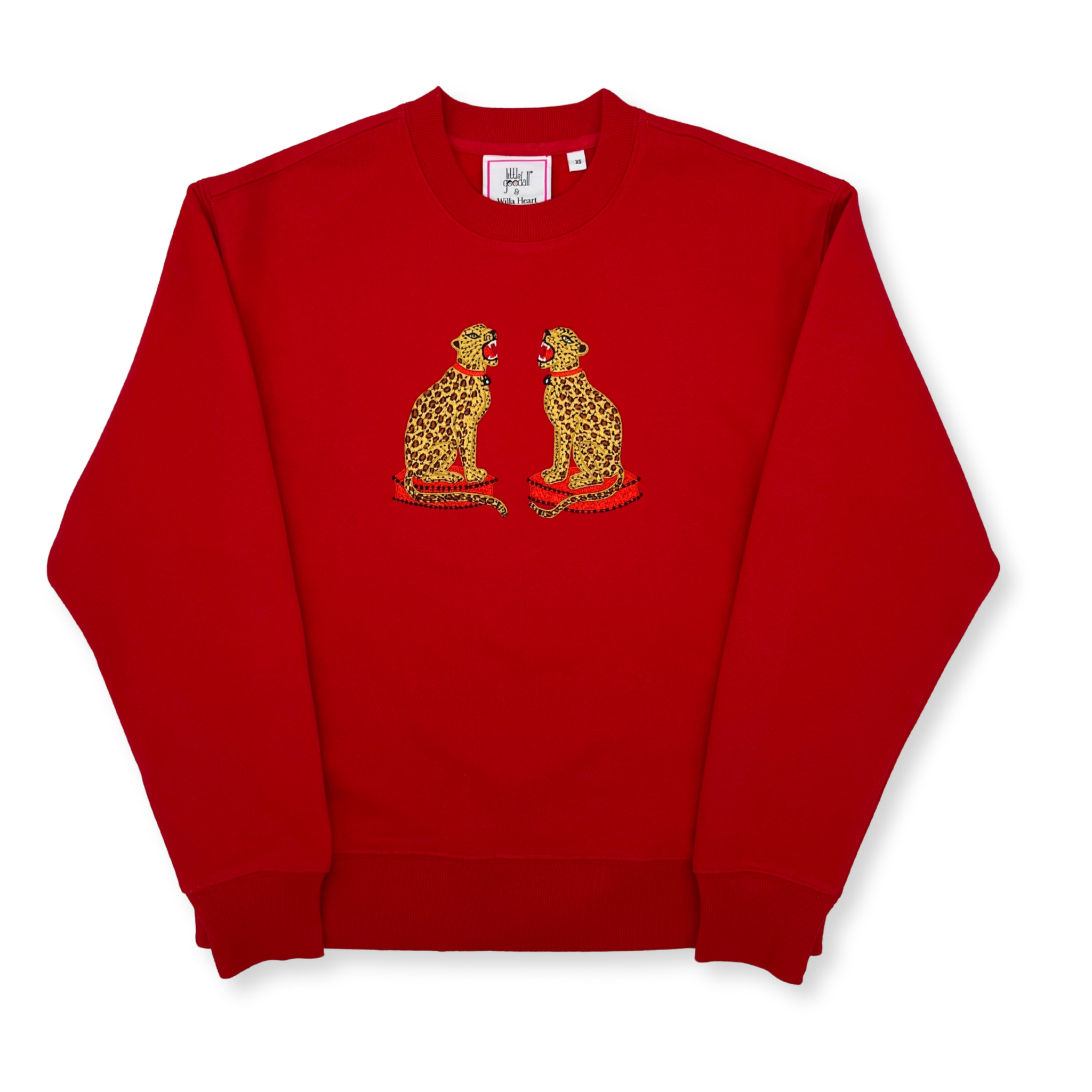 #DGlove ハート柄 スウェット Ladies Cheetah Embroidered Sweatshirt - Willa Heart Collection