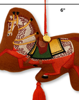 Chinoiserie Horse Embroidered Wool Ornament - Willa Heart Collection