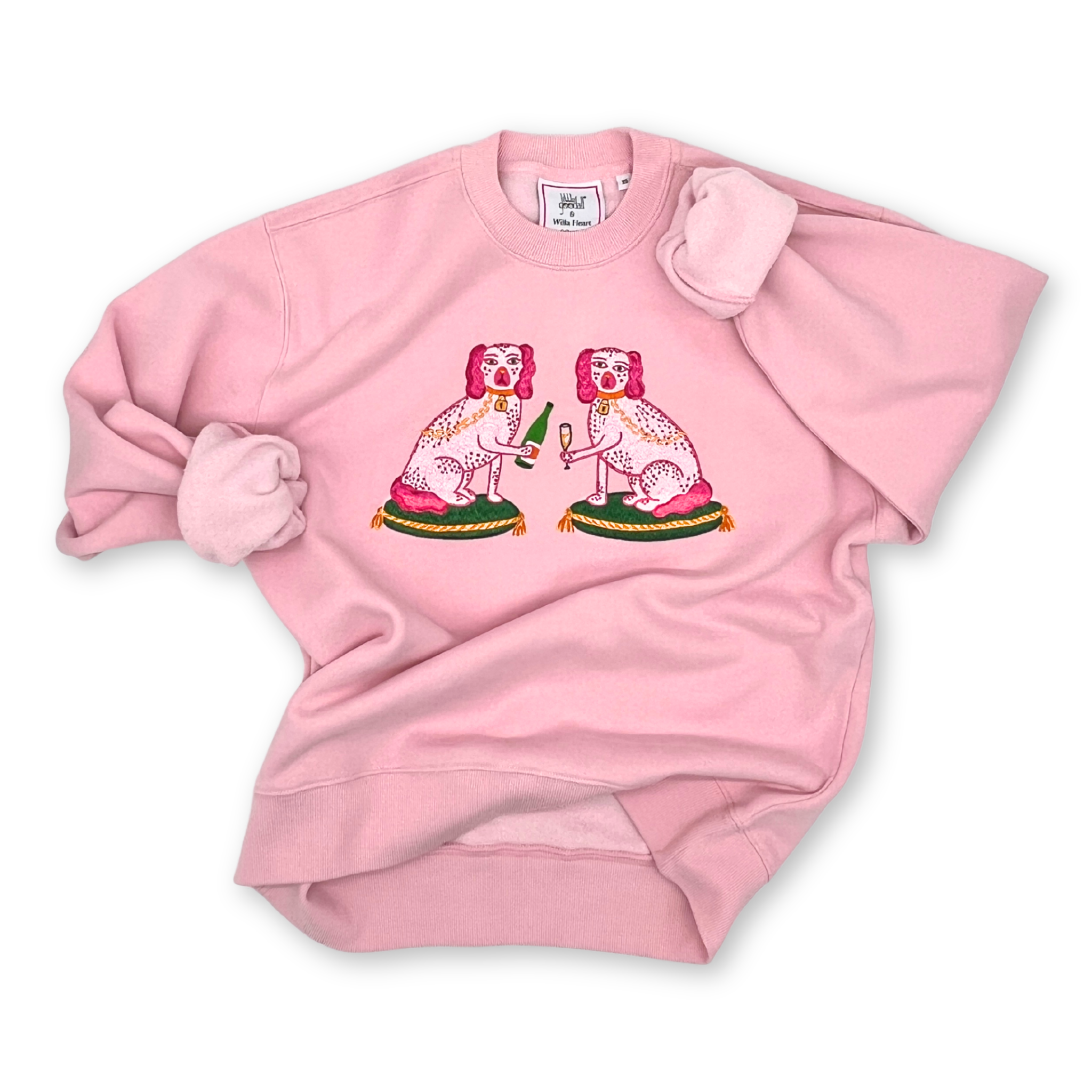 ＊archivio＊テディベア刺繍＊ セーター ピンク＊36＊ Ladies Bitsy and Tipsy Embroidered Sweatshirt - Willa Heart