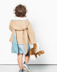 Luxe Little Rabbit Coat in Sand and Blue