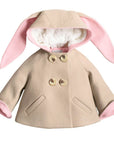 Luxe Bunny Coat in Sand & Pink