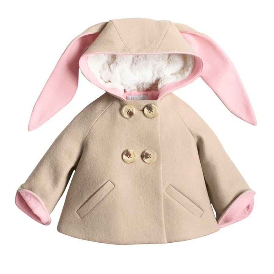 Luxe Bunny Coat in Sand & Pink