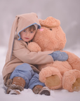 Luxe Little Rabbit Coat in Sand and Blue