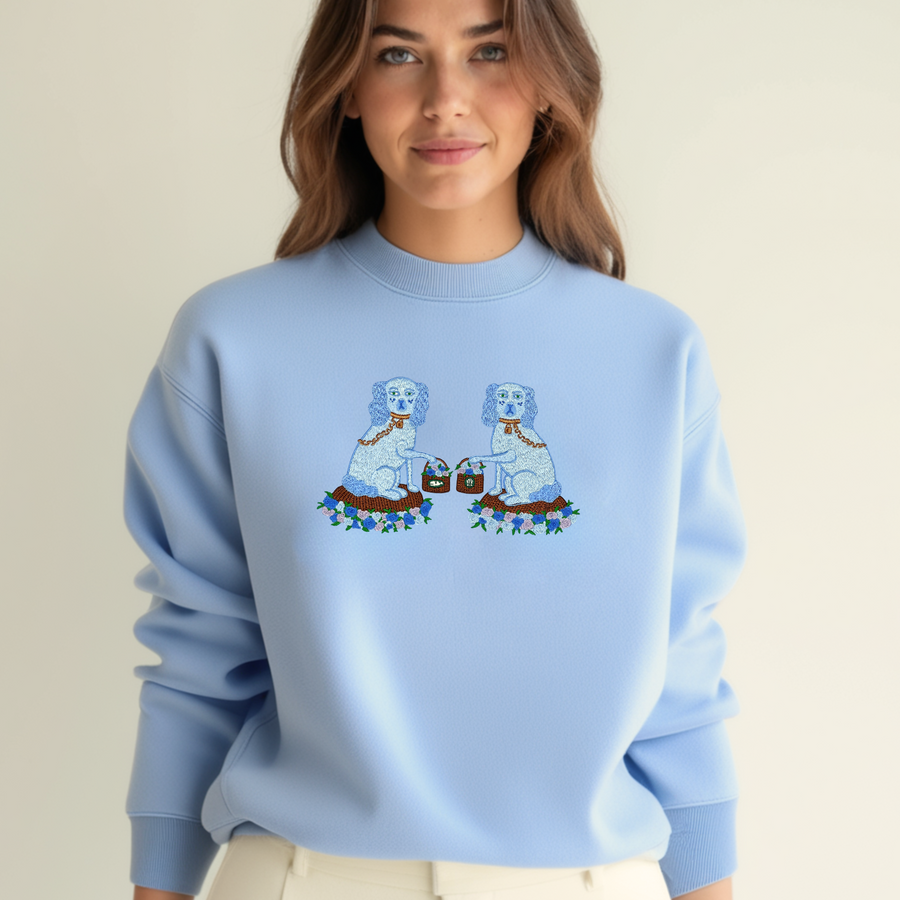 Ladies Tisket and Tasket Embroidered Sweatshirt - Willa Heart Collection