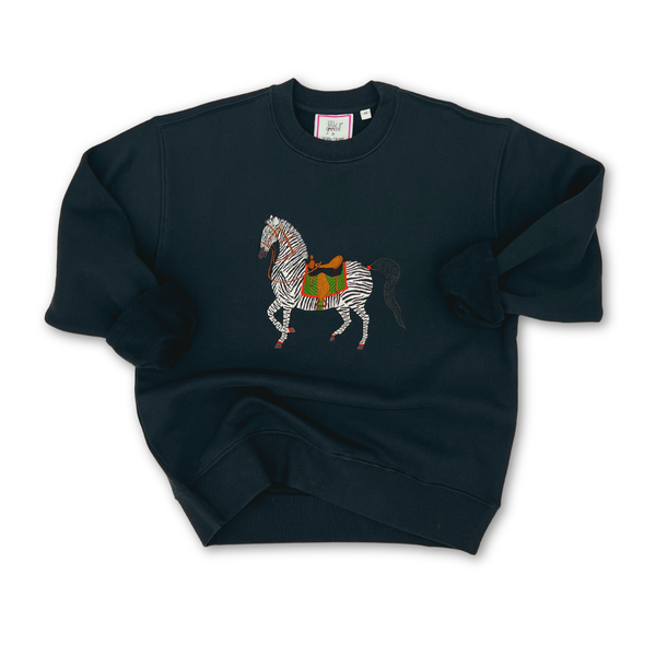 Ladies Parade Zebra Embroidered Sweatshirt - Willa Heart