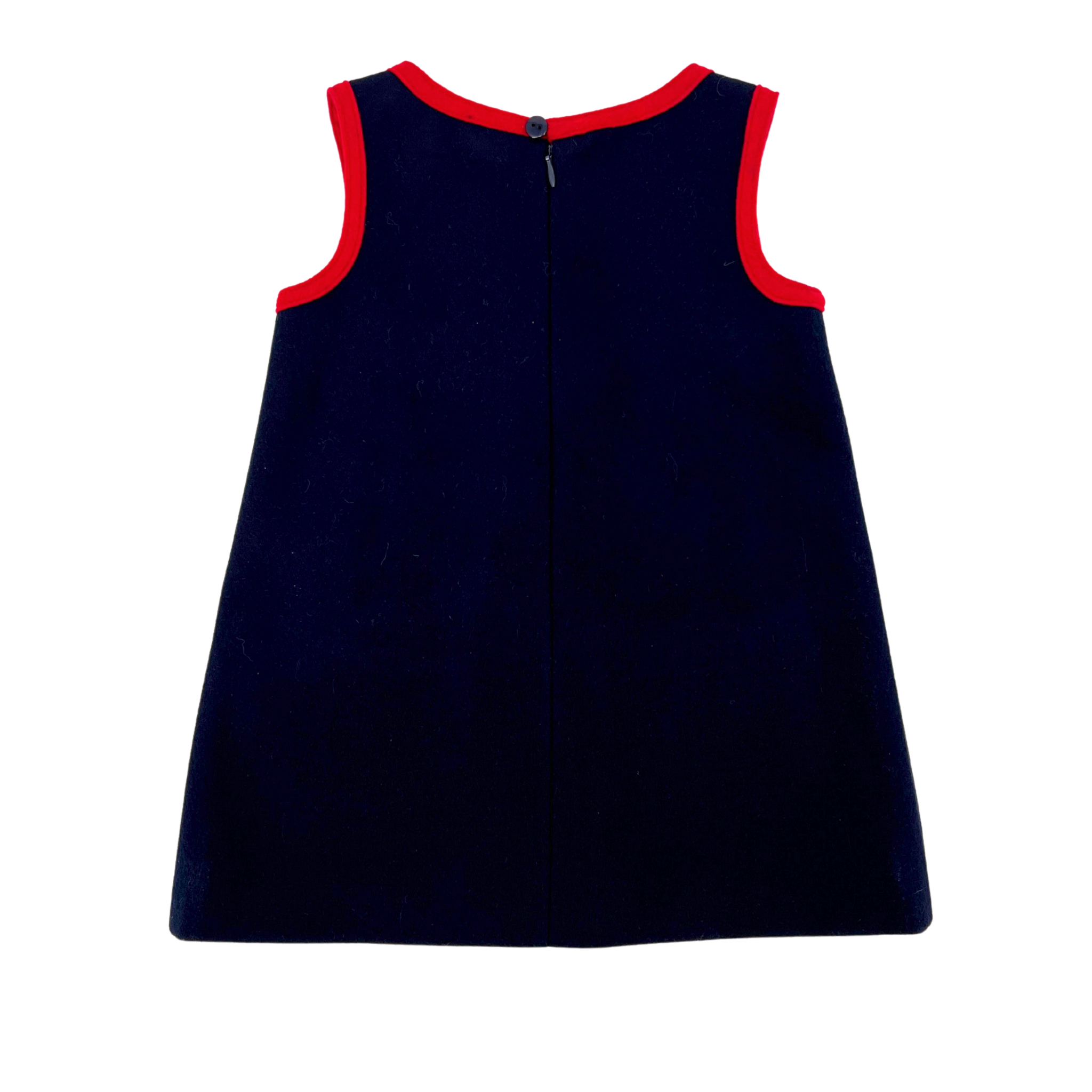 Girls Pocket Paddington Bow Dress Navy and Red 7 Girls Pocket Paddington Bow Dress Navy and Red 7