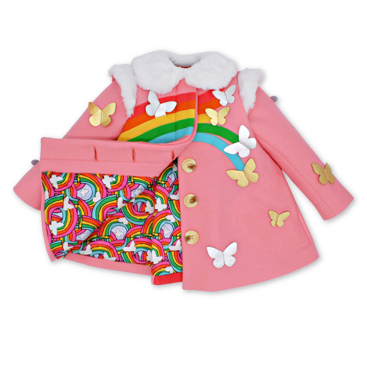 Pink Rainbow Dreamer Coat for Girls – Little Goodall