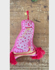 Posh Pink Dogs Embroidered Wool Ornament - Willa Heart Collection