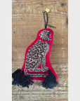 Cheetah Embroidered Wool Ornament - Willa Heart Collection
