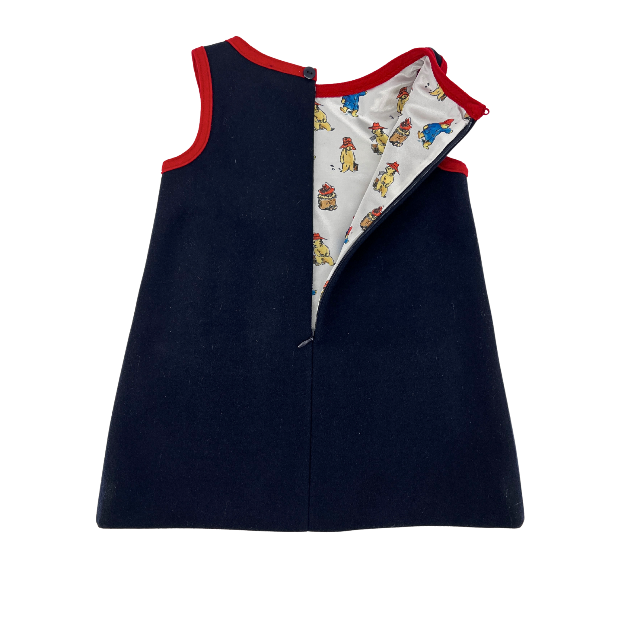 Girls Pocket Paddington™ Bow Dress – Navy and Red – Little Goodall