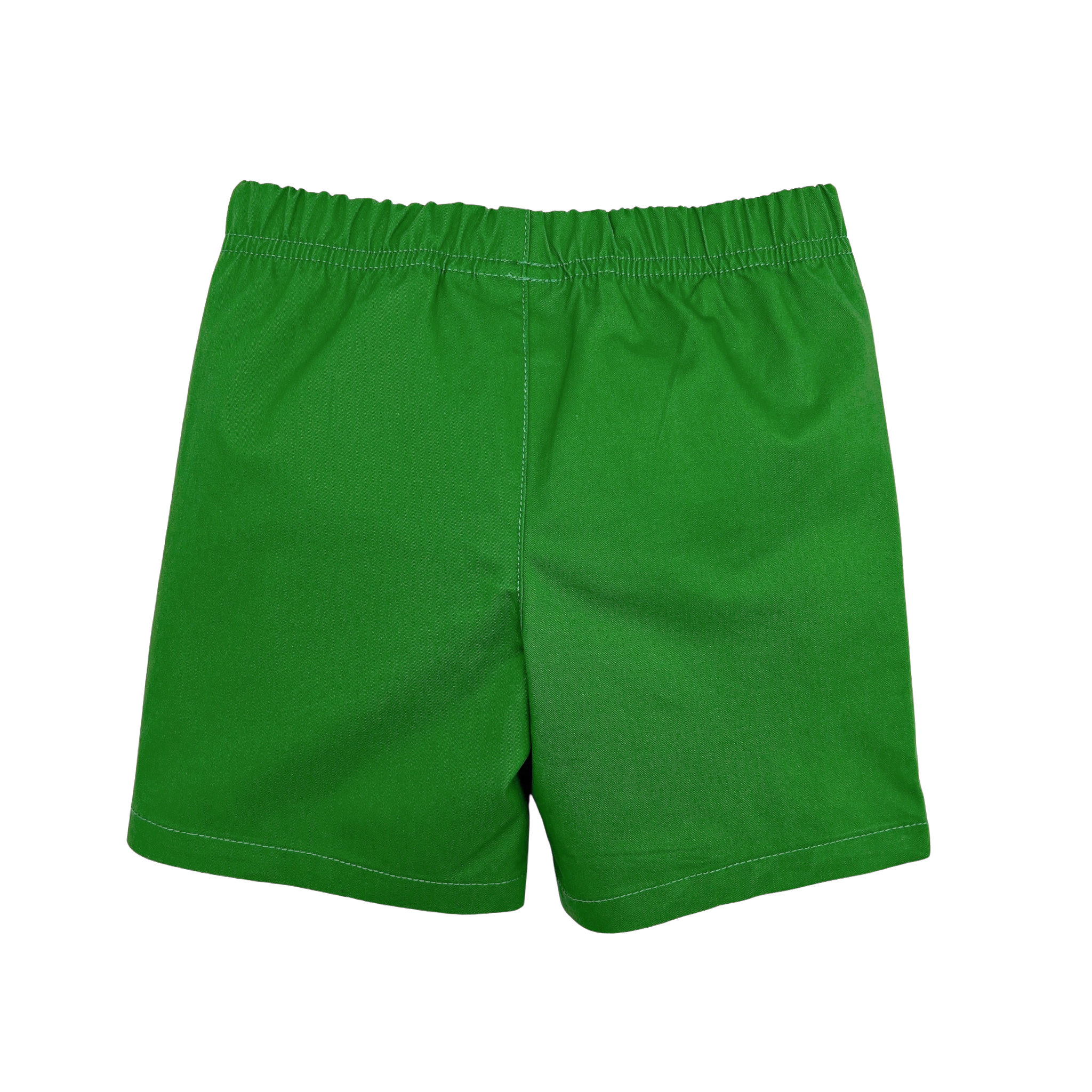 Back view of Very Hungry Caterpillar™ green cotton shorts for toddlers and kids, featuring an elastic waistband for comfort and easy pull-on styling