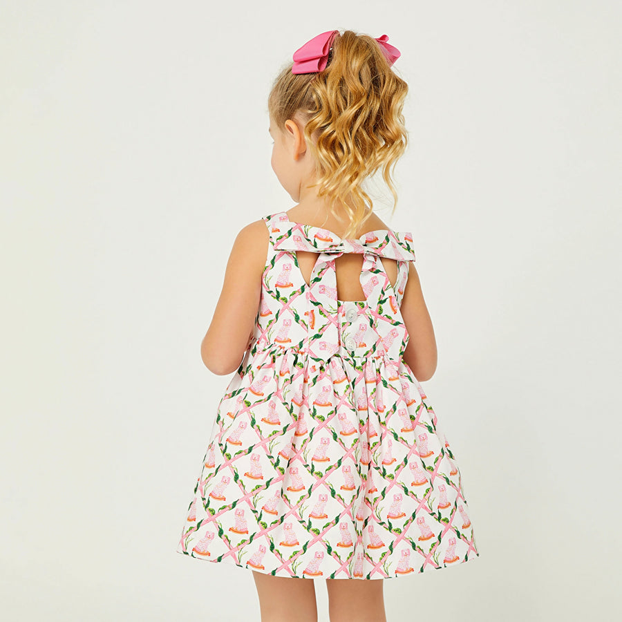 Little Goodall Willa Heart Girls Spring Bow Back Summer Dress