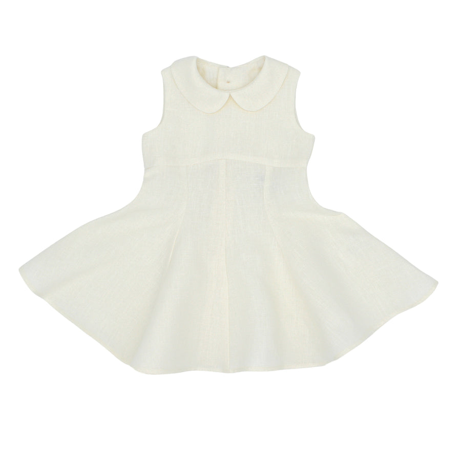 Ivory Linen Party Dress for girls