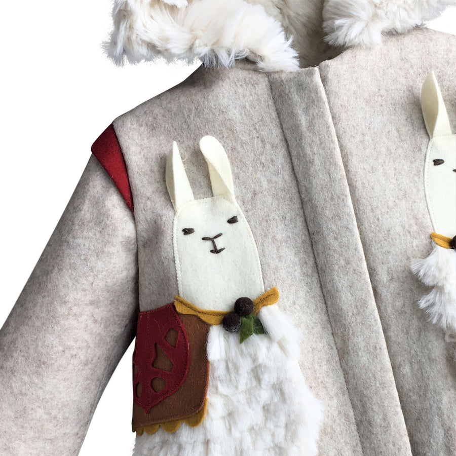 Limited Edition: Lucky Llama Coat - Size 8 years Only