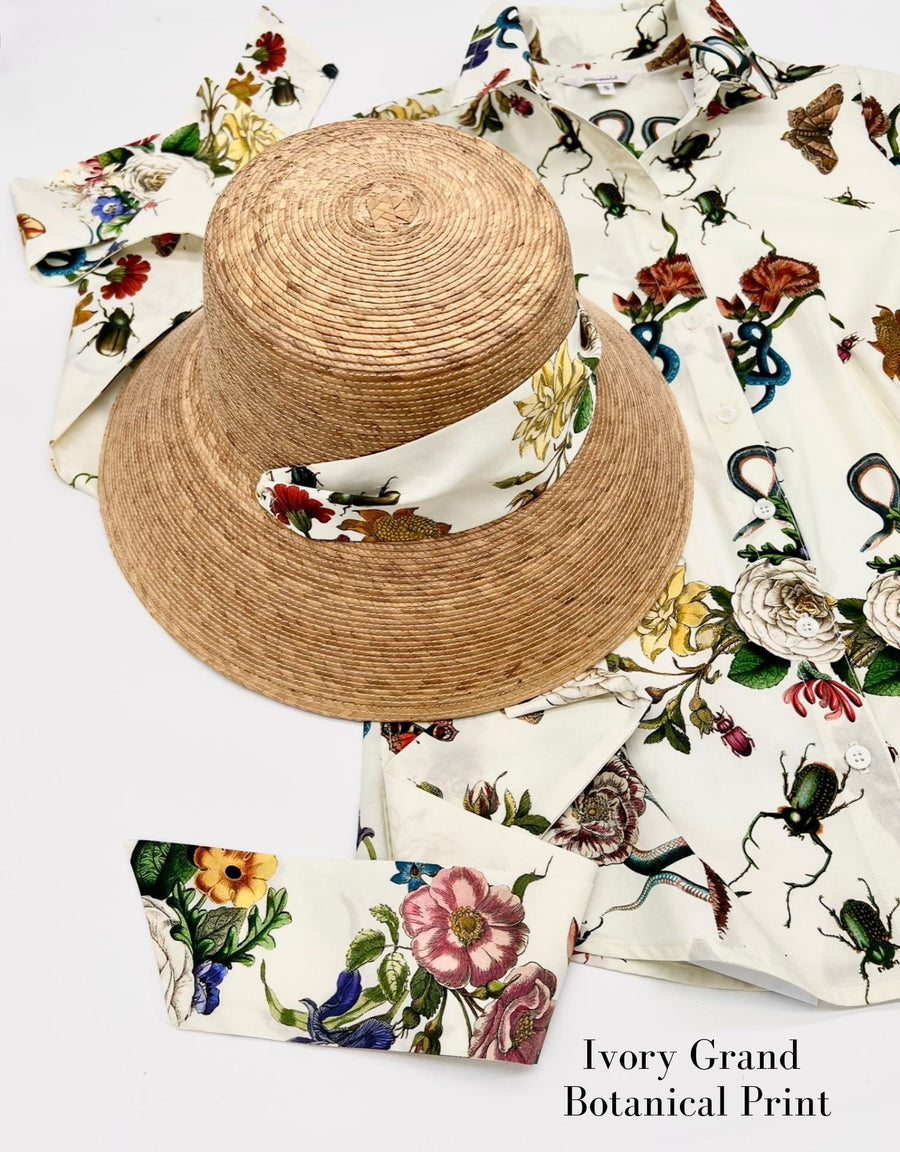 Ladies Beachcomber Hat with choice of Print Sash