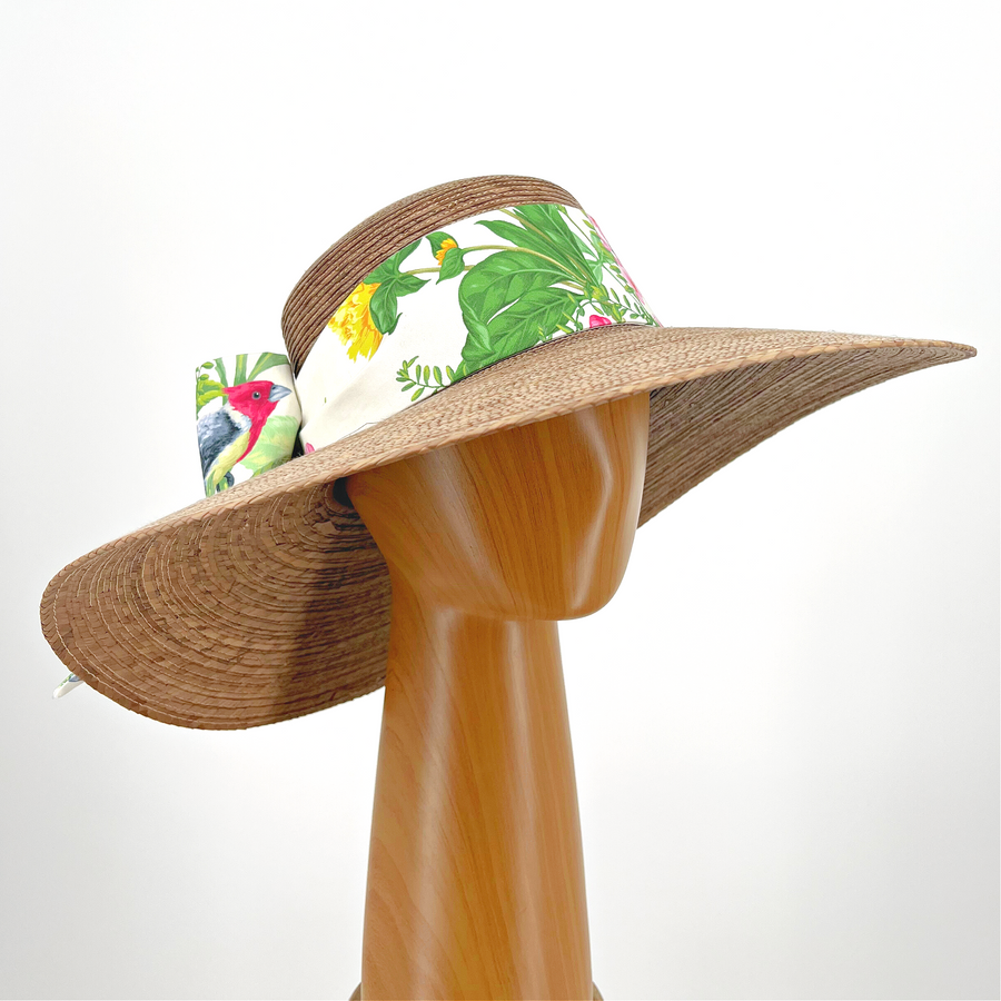 Ladies Paradise Floral Wide Brim Cabana Hat