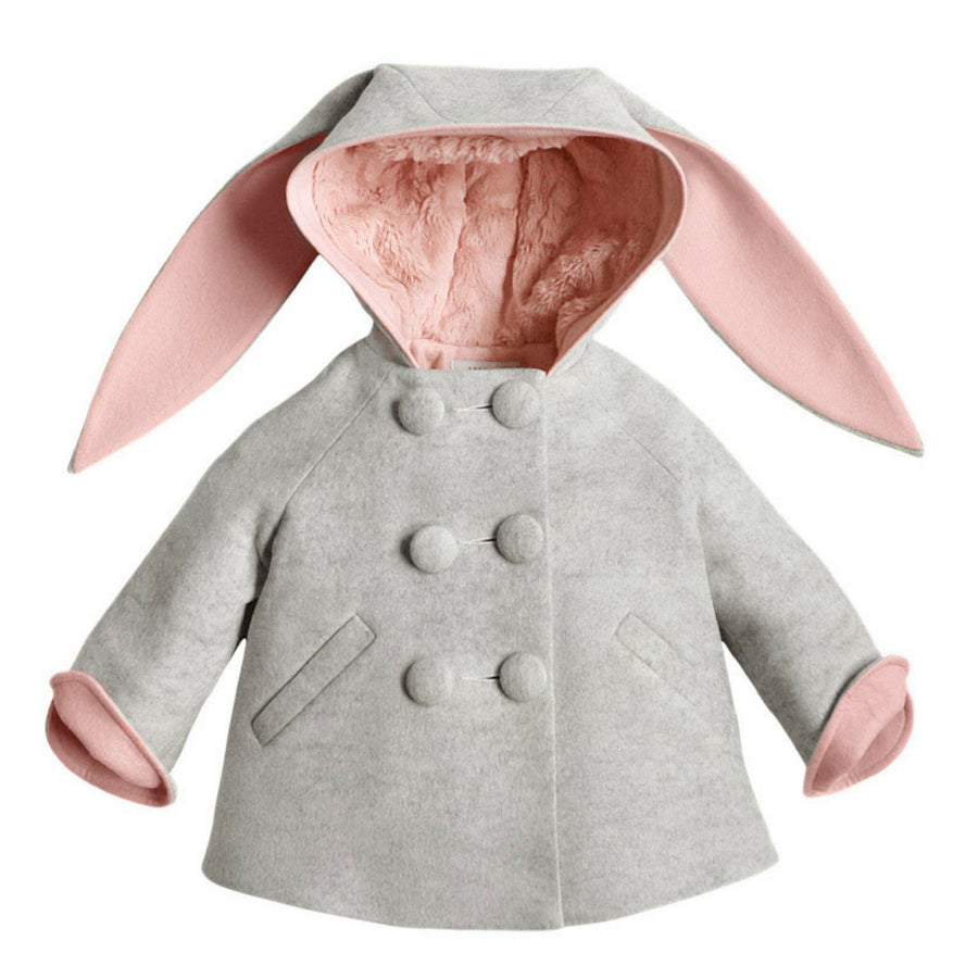 Six Button Bunny Coat in Barely Pink