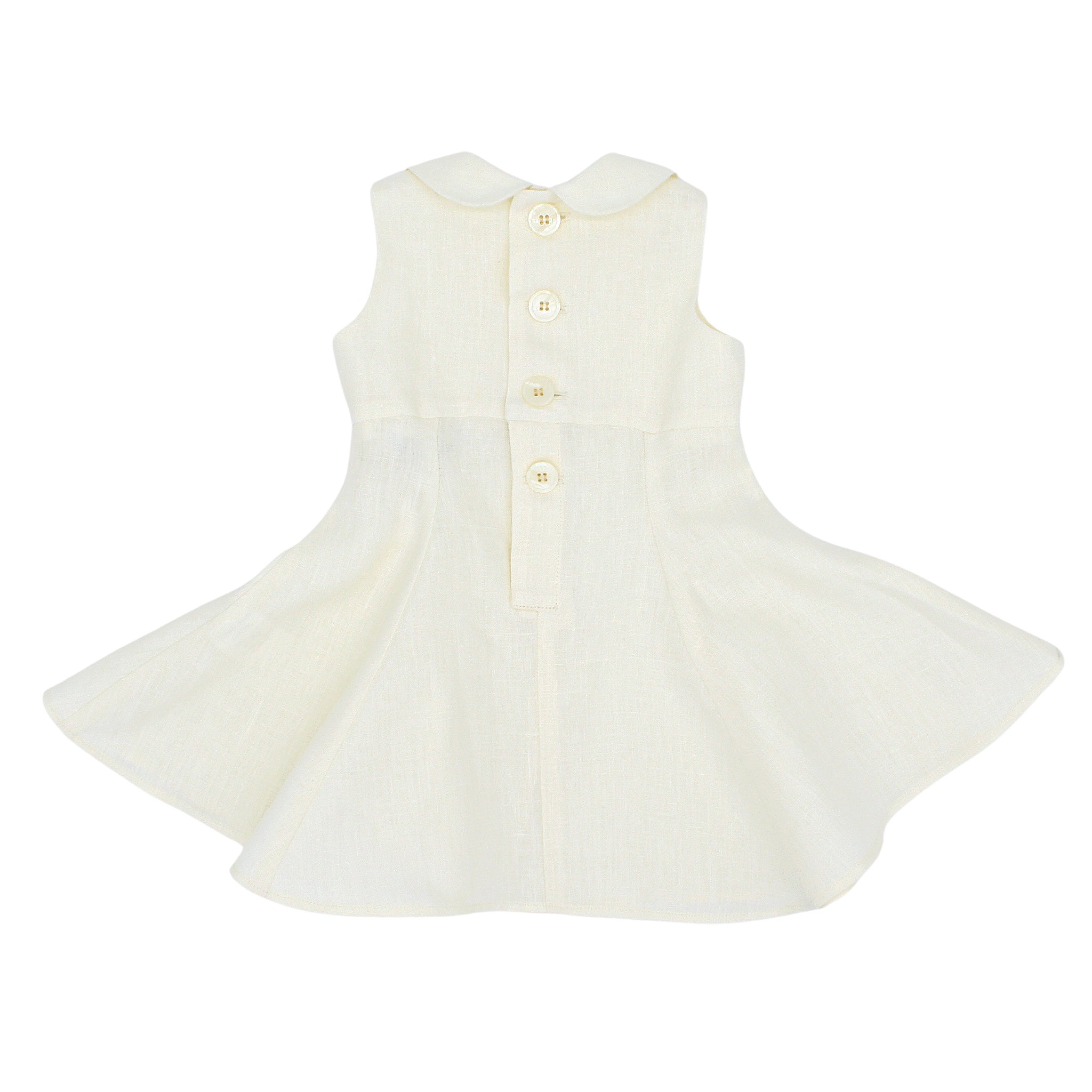 Ivory Linen Party Dress for toddlers and girls 2T