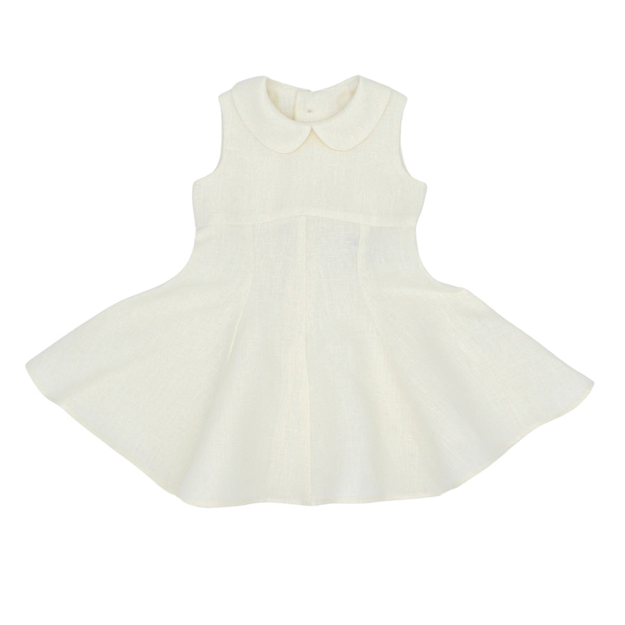 girls white party dress Buy Anabel delicately adorned with beads Ivory Linen Party Dress for