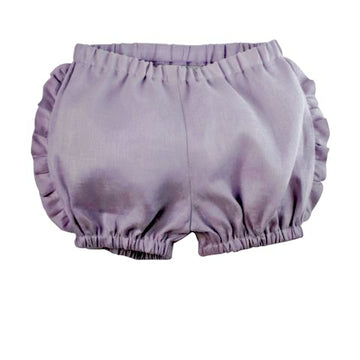 Lavender Linen Frilly Shorts - 6 and 9 months only